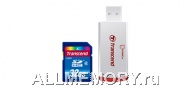 Карта памяти 16GB Secure Digital Card, High Capacity (SDHC) Class 6 + Cart Reader RDP2, Transcend