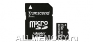 Карта памяти 1GB microSD/TransFlash + 2 Adapters, Transcend