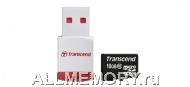 Карта памяти 4GB microSD/TransFlash, Class6 + RDP3 Reader, Transcend