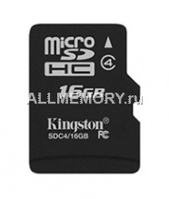 Карта памяти 16GB microSD/TransFlash, Class 4, Kingston