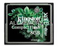 Карта памяти 8 GB CompactFlash Card, Elite Pro 133X, Kingston